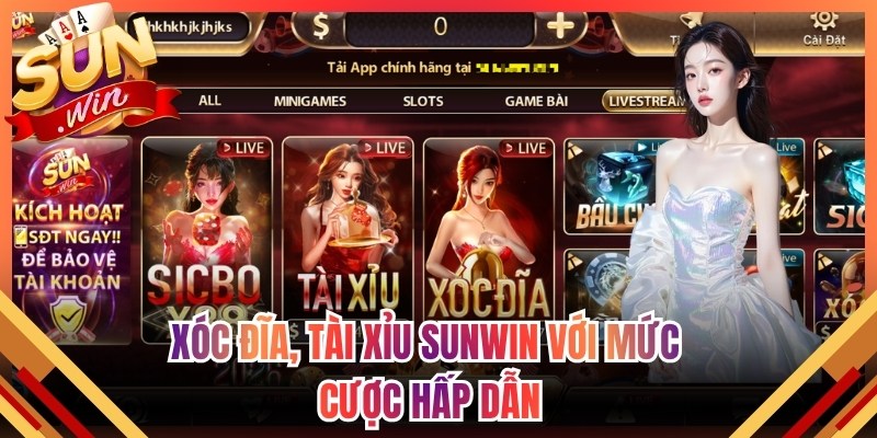 Xóc đĩa, tài xỉu Sunwin với mức cược hấp dẫn